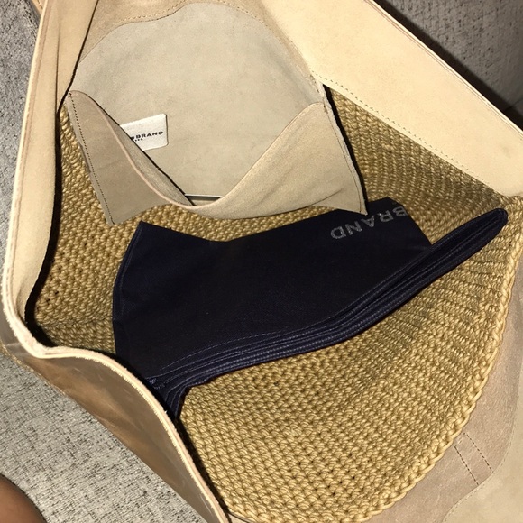 Lucky brand bola straw tote with leather top - Picture 6 of 6